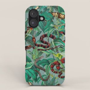 Leaf and Snake pattern iPhone Case