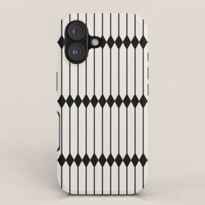 Minimal Geometric Pattern - Black iPhone Case