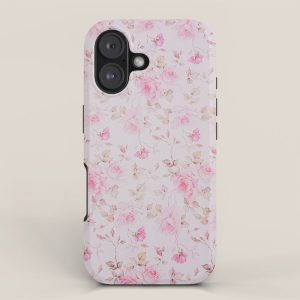 Modern Vintage Blush Pink Romantic Floral Pattern iPhone Case