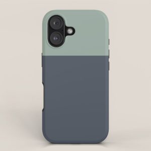 Navy Gray Blue Green Celadon Sage Minimalist Solid Stripe Color Block Pattern iPhone Case