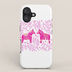 Swedish Dala Horses - Pink Palette iPhone Case