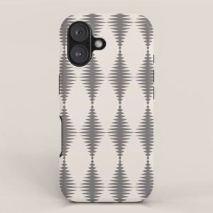 Modern Harlequin Pattern - Gray and Beige iPhone Case
