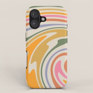 Rainbow Swirl Abstract Retro 70s iPhone Case