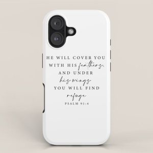 Psalm 91: 4 He will cover you with his feathers iPhone Case