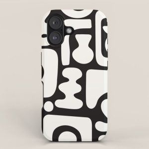 Abstract Black&White Cutouts iPhone Case