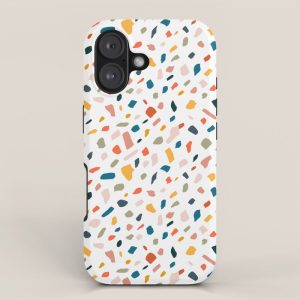 Terrazzo, Abstract Quirky Shapes Bohemian Modern Pattern Confetti Celebration Random Colorful Shapes iPhone Case