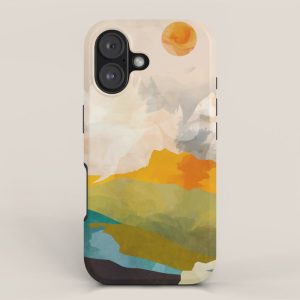 landscape mountains abstract minimal art iPhone Case