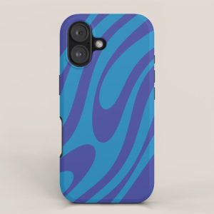 Wavy Loops Retro Contemporary Pop Pattern in Bold Blue iPhone Case