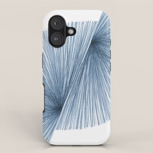 Mid Century Modern Indigo Blue Geometric Abstract iPhone Case