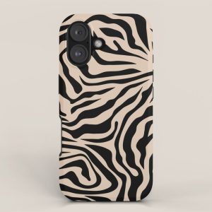 Zebra Print Zebra Stripes Wild Animal Print Zebra Pattern Modern Black And Beige Tan Light Brown iPhone Case