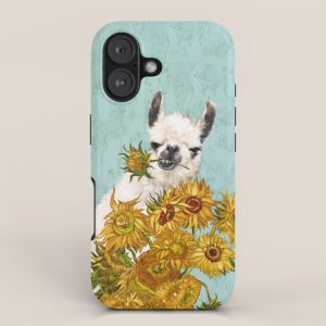 Naughty Llama and The Sunflowers iPhone Case