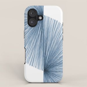 Mid Century Style Modern Geometric Abstract in Indigo Blue iPhone Case
