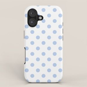 Pale Cornflower Blue polka dots 1. iPhone Case