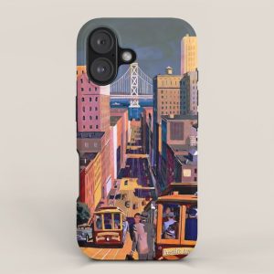 Vintage Commercial Travel Poster Colorful Vintage Art San Francisco iPhone Case