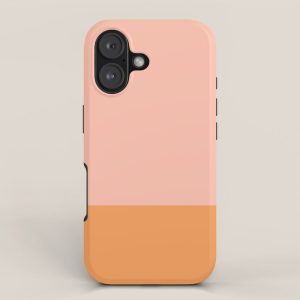 Pink Blush and Light Orange Minimalist Color Block Pattern iPhone Case