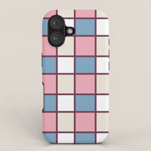 Soft Retro Grid Pattern iPhone Case