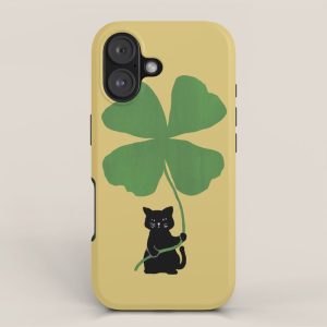 Cat with clover iPhone Case