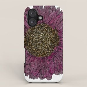Pink Flower Drawing/ Illustration iPhone Case