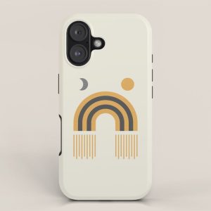 Sun and Moon Rainbow Midcentury style iPhone Case