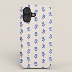 Simple Blue - Floral pattern iPhone Case
