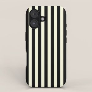 Pale Cream and Black Stripe iPhone Case