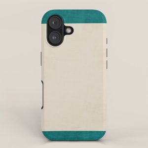 Teal Cream Minimalist Artwork iPhone Case