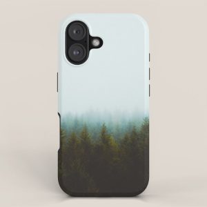 Landscape Pine Forest Green Evergreen Trees Minimalist Simple Landscape iPhone Case