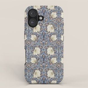 William Morris Vintage Pimpernel Dark Blue & Cream iPhone Case