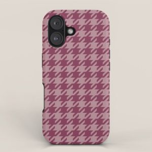 Houndstooth Ripe Mauve iPhone Case