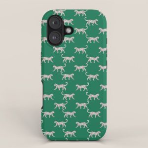 White leopard with red lips iPhone Case