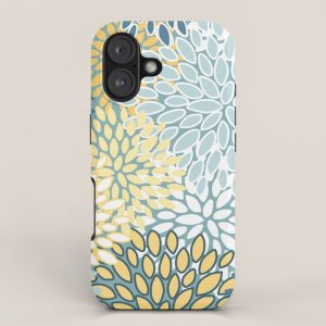 Modern Floral Yellow And Teal iPhone Case