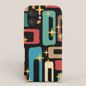 Retro Mid Century Modern Abstract Pattern 223 iPhone Case