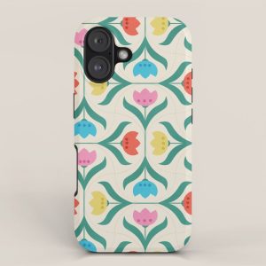 Vintage Tulips Patchwork Pattern iPhone Case