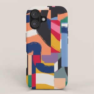 Rainbow abstract ribbon pattern iPhone Case