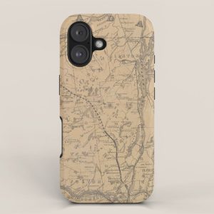 Vintage Adirondack Mountains Railroad Map (1895) V.2 iPhone Case