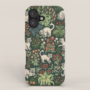 Ugly Medieval Cats Millefleur iPhone Case